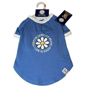 NEW Life is Good Dog Shirt Size Small NWT Blue Daisy Pet Puppy